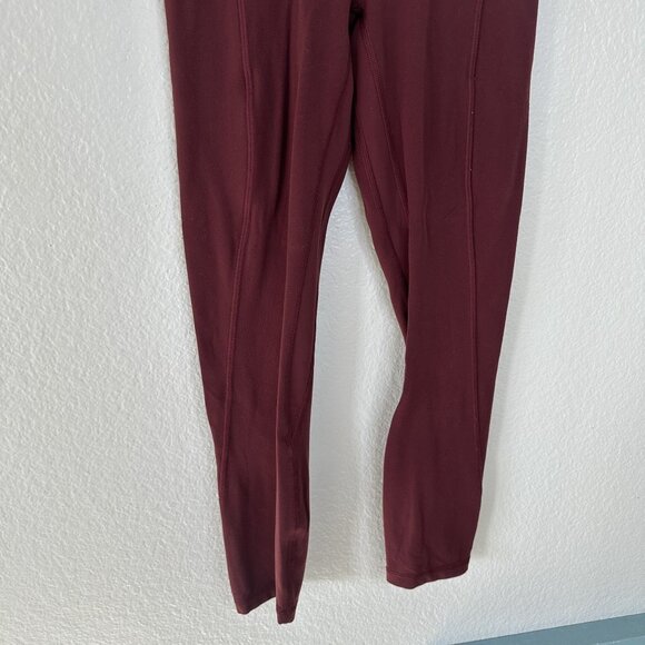 Lululemon Align High Rise Crop Pockets Leggings 23" 0 Red Merlot Stretch Athleti - Picture 6 of 8